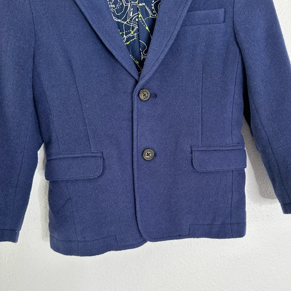 Mini Boden Blue Wool Blend Sport Coat 7-8